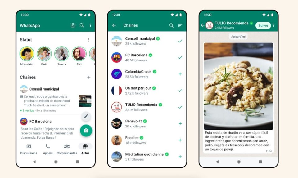 WhatsApp copie sur Telegram et lance les chaînes